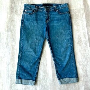 Calvin Klein Distressed Rolled Jeans